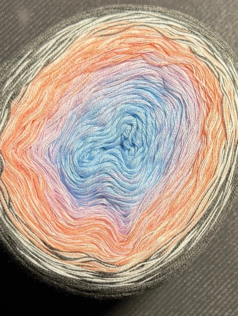 Wolltraum Adirondack Sunrise Gradient Yarn Cake in Gray & Orange NWT